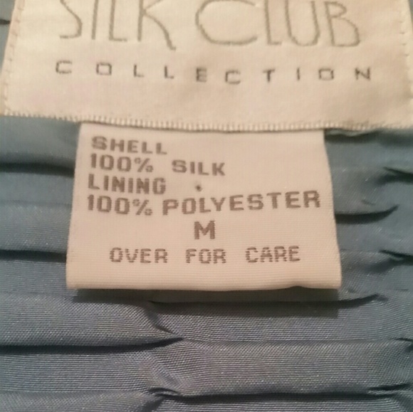 **LADIES SILK LT BLUE DRESS JACKET**(M) - Picture 3 of 3